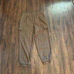 a new day Brown Plaid Cargo Joggers
